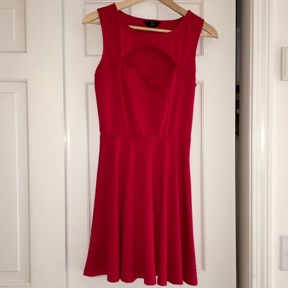 Red Fit & Flare Sleeveless Dress